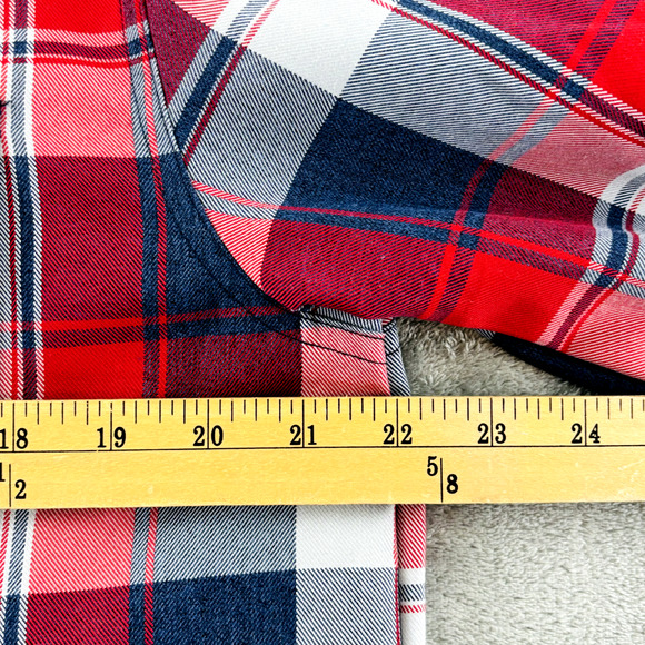 Adidas Snowboarding Riding Shirt Mens M Red Navy Plaid Shacket‎ Lined Button Up - Picture 9 of 10